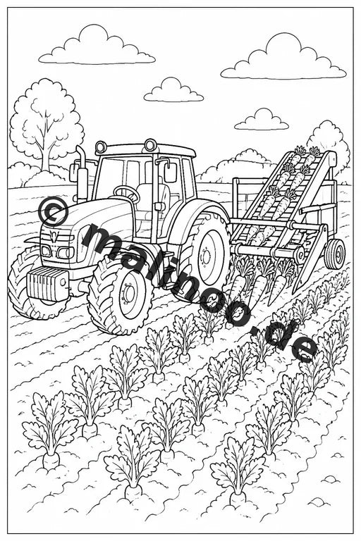 Traktoren Malbuch 50 Ausmalbilder gedruckt, ungebunden – Vorschaubild 6