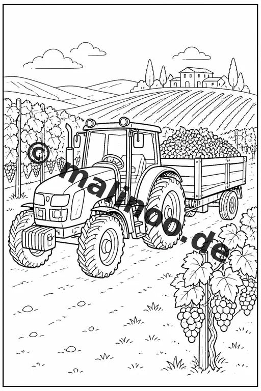 Traktoren Malbuch 50 Ausmalbilder gedruckt, ungebunden – Vorschaubild 7