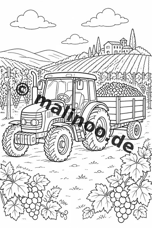 Traktoren Malbuch 50 Ausmalbilder gedruckt, ungebunden – Vorschaubild 7