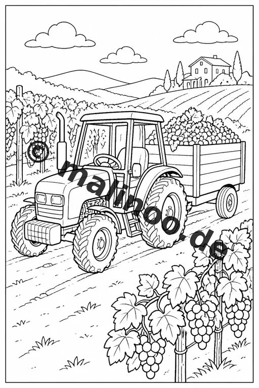 Traktoren Malbuch 50 Ausmalbilder gedruckt, ungebunden – Vorschaubild 7
