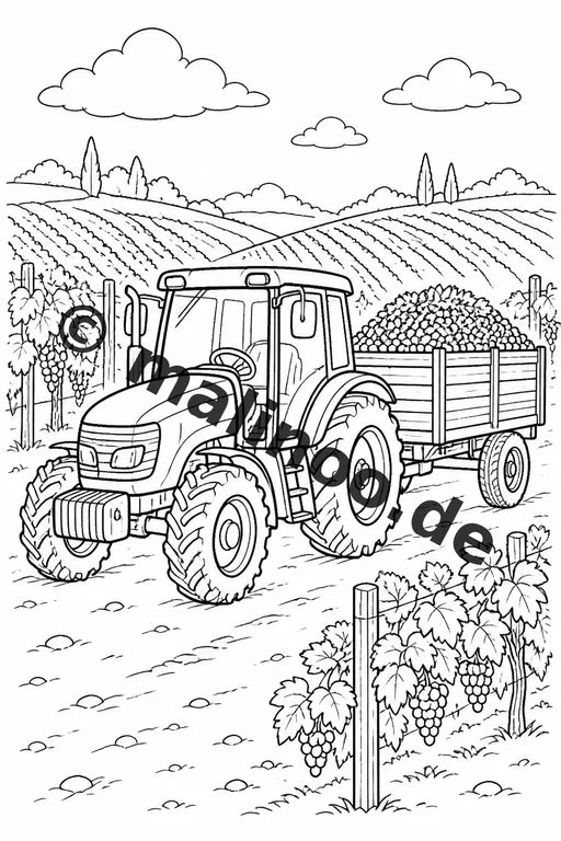 Traktoren Malbuch 50 Ausmalbilder gedruckt, ungebunden – Vorschaubild 7