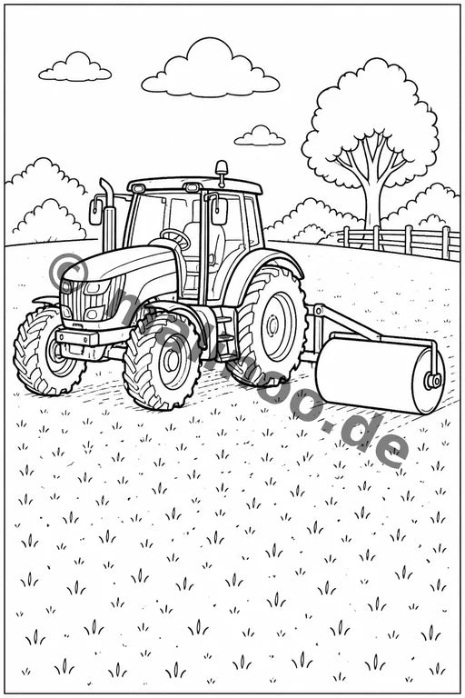 Traktoren Malbuch 50 Ausmalbilder gedruckt+lose – Vorschaubild 8