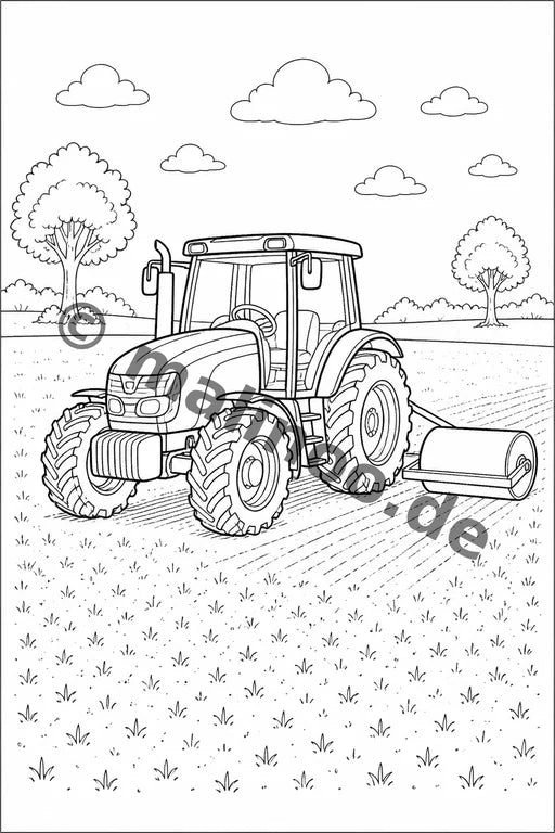 Traktoren Malbuch 50 Ausmalbilder gedruckt+lose – Vorschaubild 8