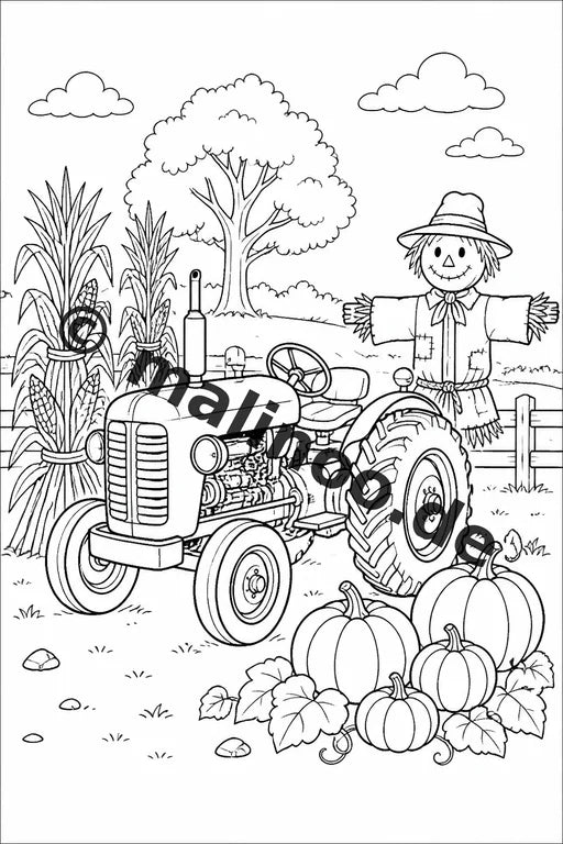 Traktoren Malbuch 50 Ausmalbilder gedruckt, ungebunden – Vorschaubild 8