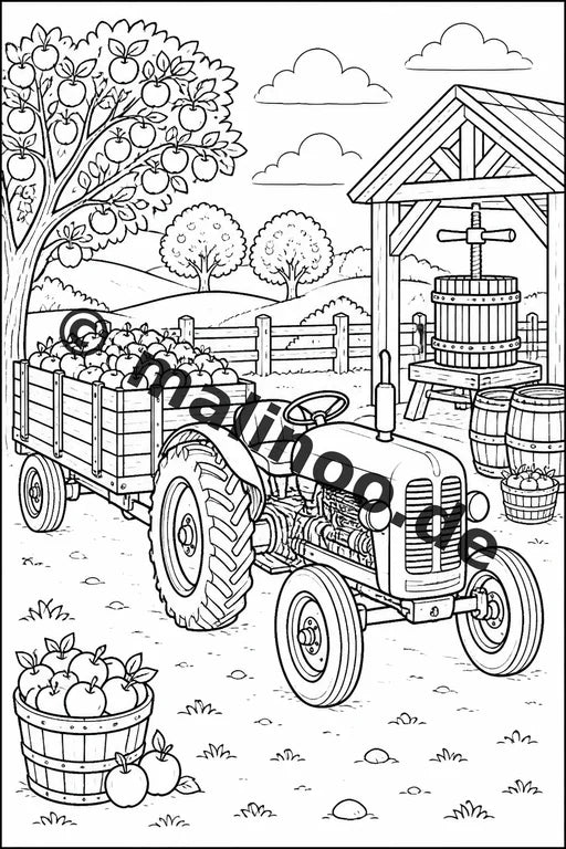 Traktoren Malbuch 50 Ausmalbilder gedruckt, ungebunden – Vorschaubild 9