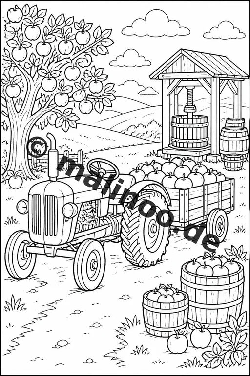 Traktoren Malbuch 50 Ausmalbilder gedruckt, ungebunden – Vorschaubild 9