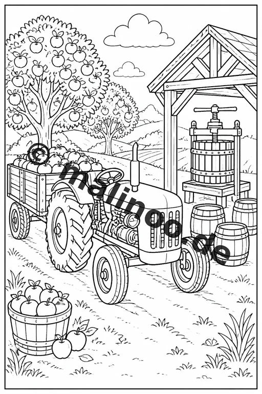 Traktoren Malbuch 50 Ausmalbilder gedruckt, ungebunden – Vorschaubild 9