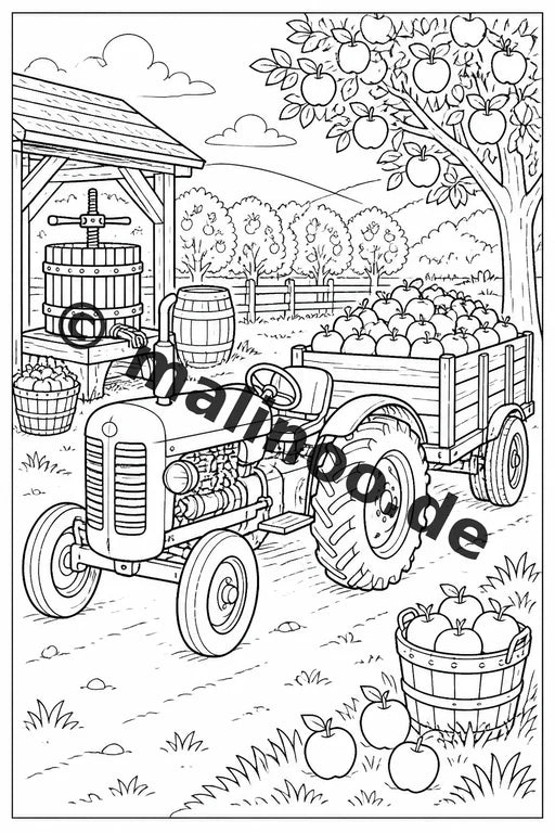 Traktoren Malbuch 50 Ausmalbilder gedruckt, ungebunden – Vorschaubild 9