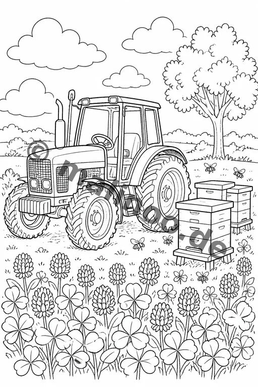 Traktoren Malbuch 50 Ausmalbilder gedruckt+lose – Vorschaubild 9