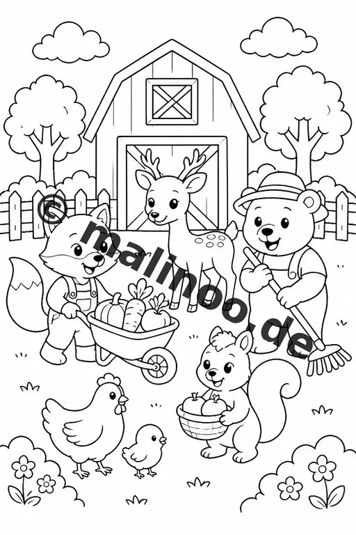 Waldtiere Malbuch 100 Ausmalbilder PDF Download digital – Vorschaubild 4