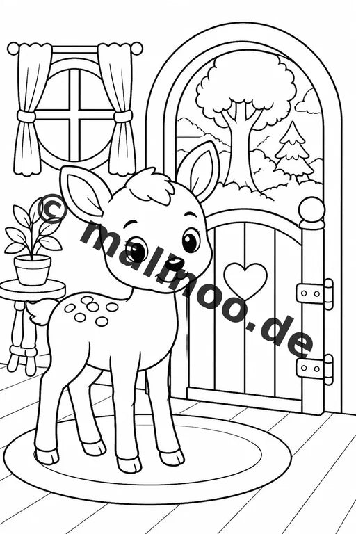 Waldtiere Malbuch 100 Ausmalbilder gedruckt und gebunden – Vorschaubild 9