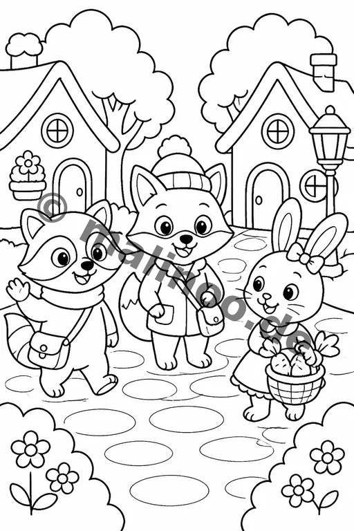 Waldtiere Malbuch 100 Ausmalbilder gedruckt+lose – Vorschaubild 5