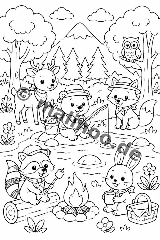 Waldtiere Malbuch 20 Ausmalbilder PDF Download – Vorschaubild 2