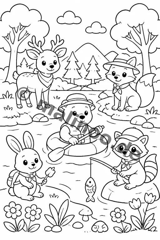 Waldtiere Malbuch 20 Ausmalbilder PDF Download – Vorschaubild 2