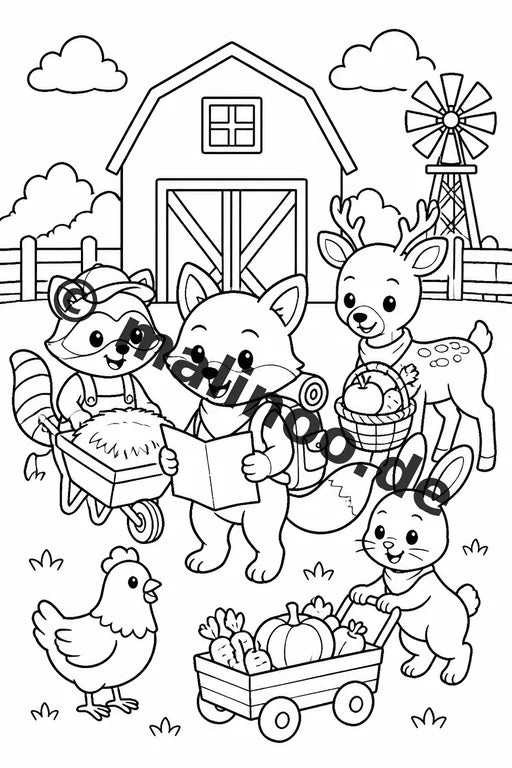 Waldtiere Malbuch 20 Ausmalbilder PDF Download digital – Vorschaubild 4