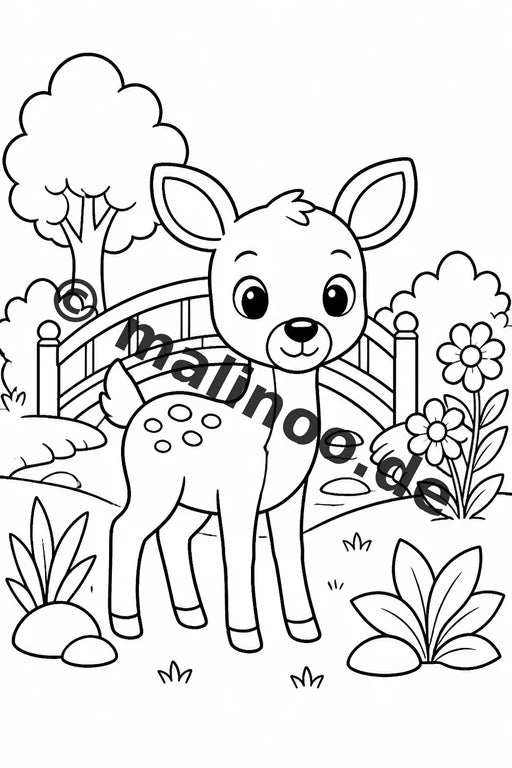 Waldtiere Malbuch 20 Ausmalbilder PDF Download digital – Vorschaubild 5