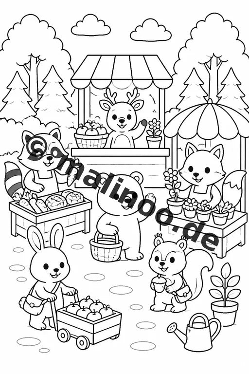 Waldtiere Malbuch 20 Ausmalbilder gedruckt und gebunden – Vorschaubild 10