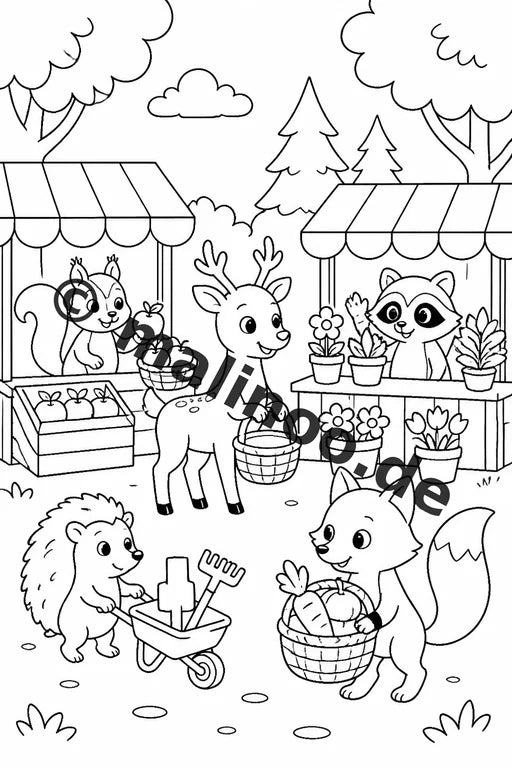 Waldtiere Malbuch 20 Ausmalbilder gedruckt und gebunden – Vorschaubild 10