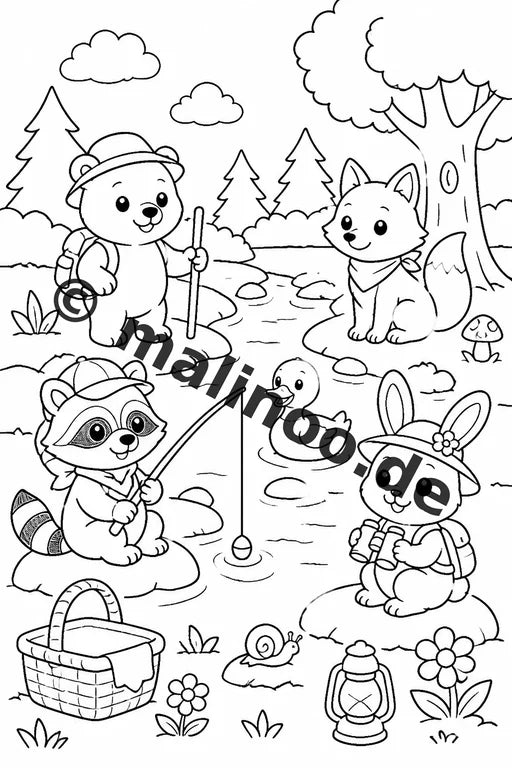 Waldtiere Malbuch 20 Ausmalbilder gedruckt und gebunden – Vorschaubild 7
