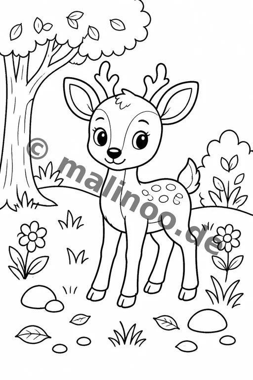 Waldtiere Malbuch 20 Ausmalbilder gedruckt+lose – Vorschaubild 1