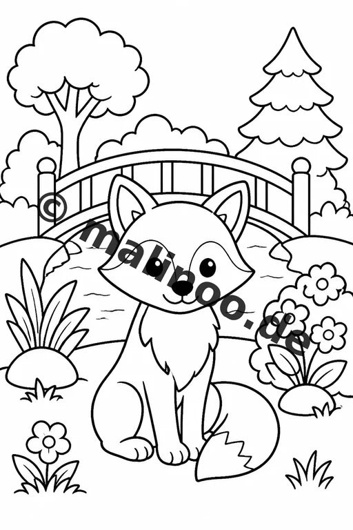 Waldtiere Malbuch 20 Ausmalbilder gedruckt, ungebunden – Vorschaubild 5