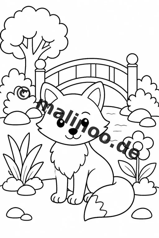 Waldtiere Malbuch 20 Ausmalbilder gedruckt, ungebunden – Vorschaubild 5
