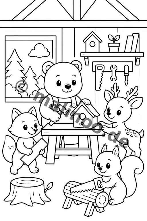 Waldtiere Malbuch 50 Ausmalbilder PDF Download – Vorschaubild 4
