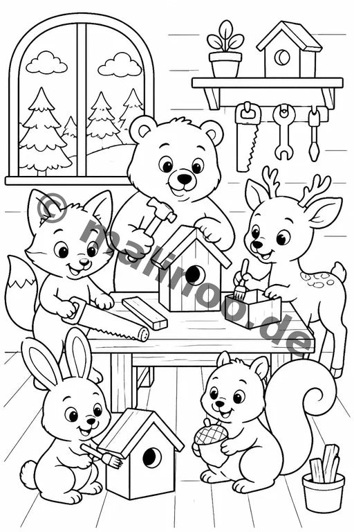 Waldtiere Malbuch 50 Ausmalbilder PDF Download – Vorschaubild 4