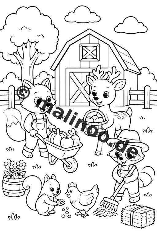 Waldtiere Malbuch 50 Ausmalbilder PDF Download digital – Vorschaubild 4