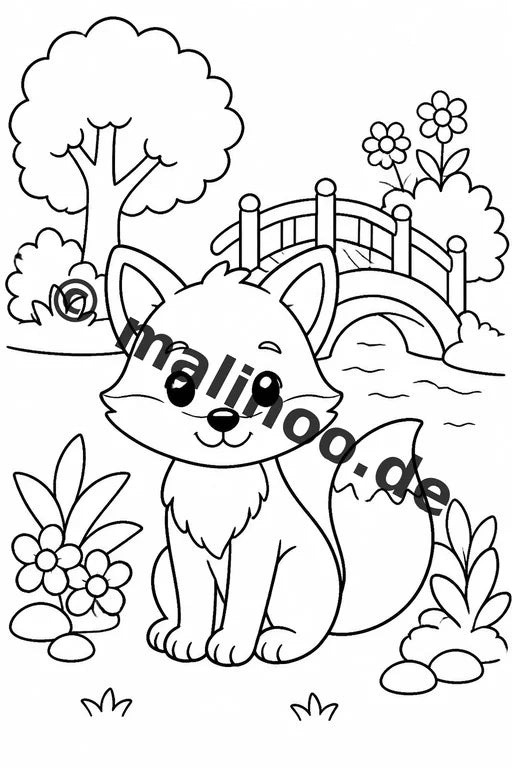 Waldtiere Malbuch 50 Ausmalbilder gedruckt und gebunden – Vorschaubild 5