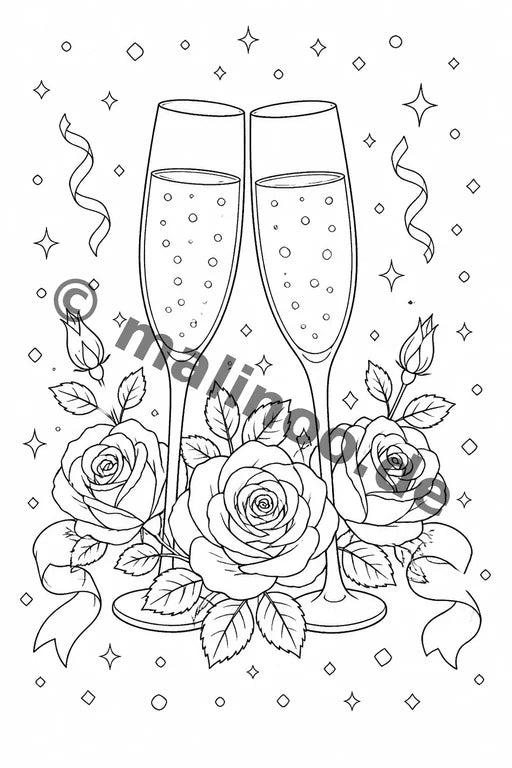 Wedding Coloring Book 100 Coloring Pages PDF Download – Vorschaubild 2