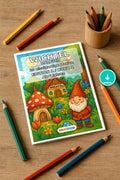 Wichtel Malbuch 20 Ausmalbilder PDF Download – Mockup-Ansicht