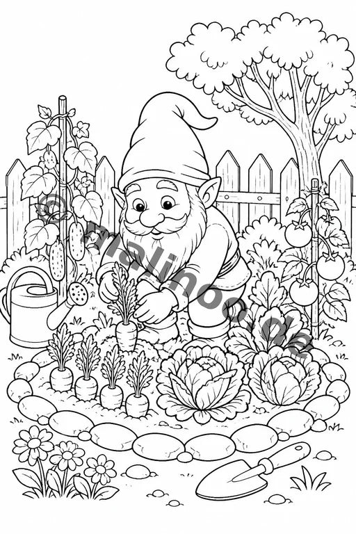 Wichtel Malbuch 20 Ausmalbilder PDF Download – Vorschaubild 5