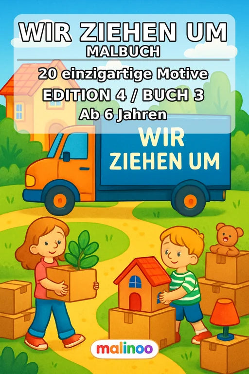 Wir ziehen um Malbuch 20 Ausmalbilder PDF Download – Cover