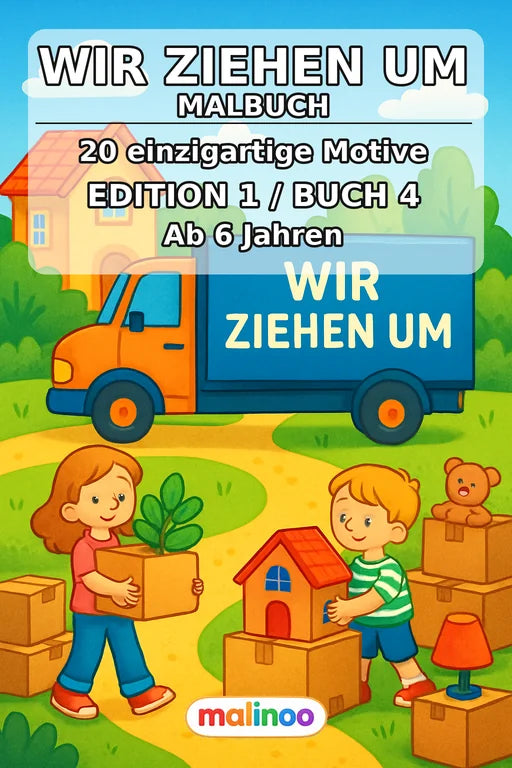 Wir ziehen um Malbuch 20 Ausmalbilder PDF Download – Cover