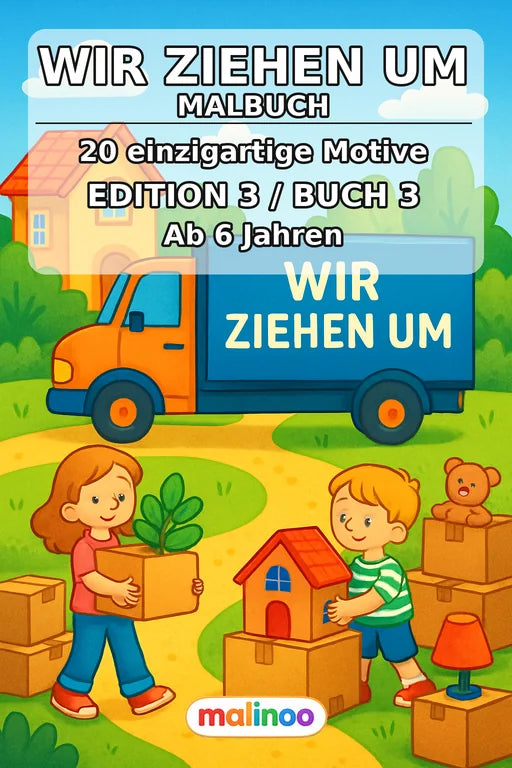 Wir ziehen um Malbuch 20 Ausmalbilder PDF Download – Cover