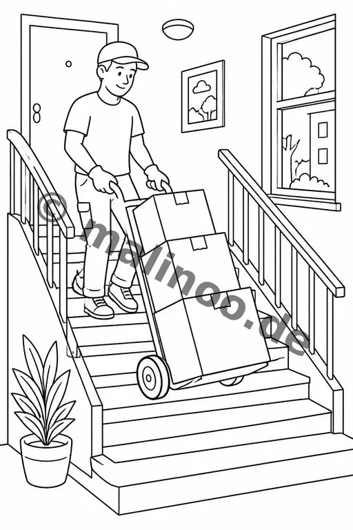 Wir ziehen um Malbuch 20 Ausmalbilder PDF Download – Vorschaubild 2