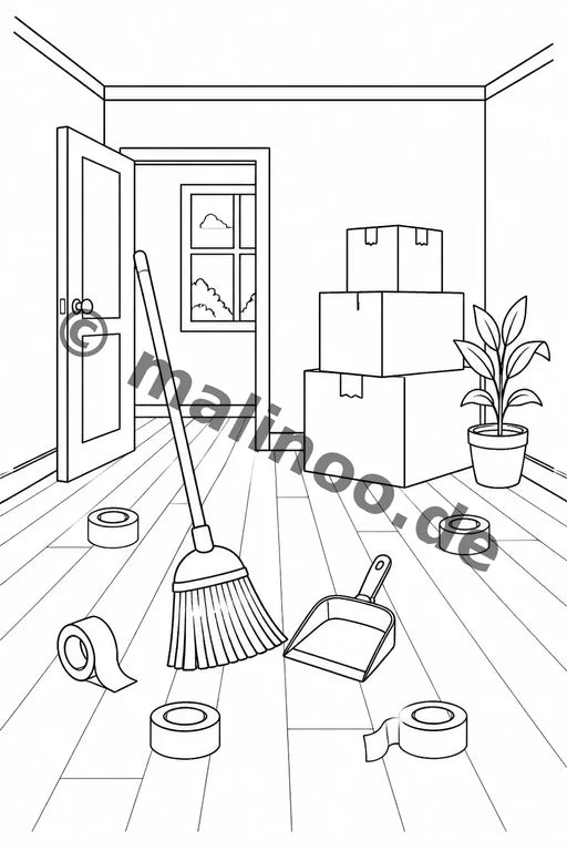 Wir ziehen um Malbuch 20 Ausmalbilder PDF Download – Vorschaubild 3