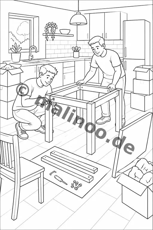 Wir ziehen um Malbuch 20 Ausmalbilder PDF Download – Vorschaubild 5