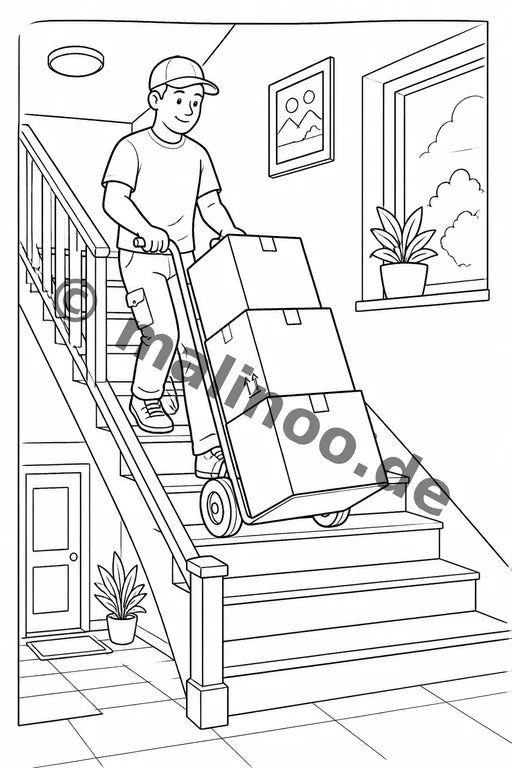 Wir ziehen um Malbuch 50 Ausmalbilder PDF Download – Vorschaubild 2
