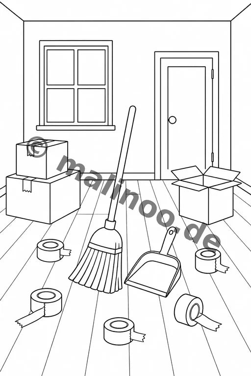 Wir ziehen um Malbuch 50 Ausmalbilder PDF Download – Vorschaubild 3