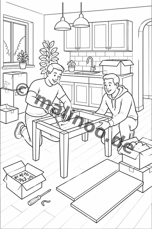 Wir ziehen um Malbuch 50 Ausmalbilder PDF Download – Vorschaubild 5