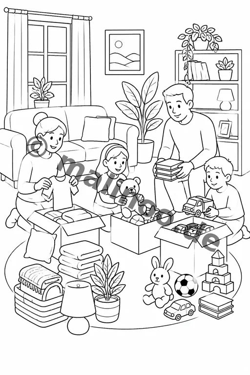 Wir ziehen um Malbuch 50 Ausmalbilder gedruckt+gebunden – Vorschaubild 9