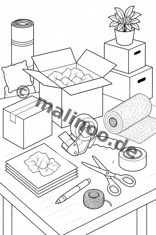 Wir ziehen um Malbuch 50 Ausmalbilder gedruckt+lose – Vorschaubild 6