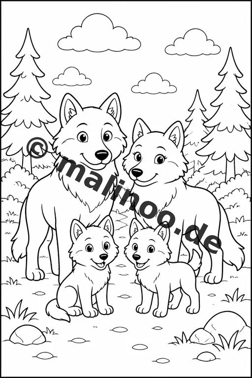Wölfe Malbuch 100 Ausmalbilder PDF Download digital – Vorschaubild 2