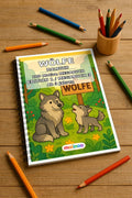 Wölfe Malbuch 100 Ausmalbilder gedruckt und gebunden – Mockup-Ansicht