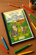 Wölfe Malbuch 100 Ausmalbilder gedruckt+gebunden – Mockup-Ansicht