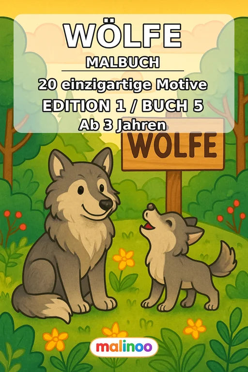 Wölfe Malbuch 20 Ausmalbilder PDF Download – Cover