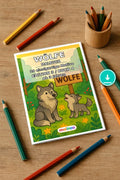 Wölfe Malbuch 20 Ausmalbilder PDF Download – Mockup-Ansicht