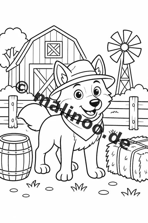 Wölfe Malbuch 20 Ausmalbilder PDF Download digital – Vorschaubild 4